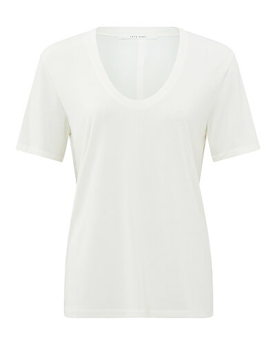 Topp rundad v-ringning offwhite