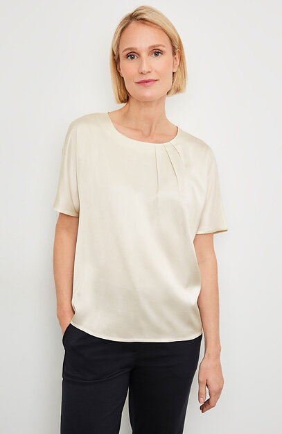 Topp glansig framsida tre veck offwhite