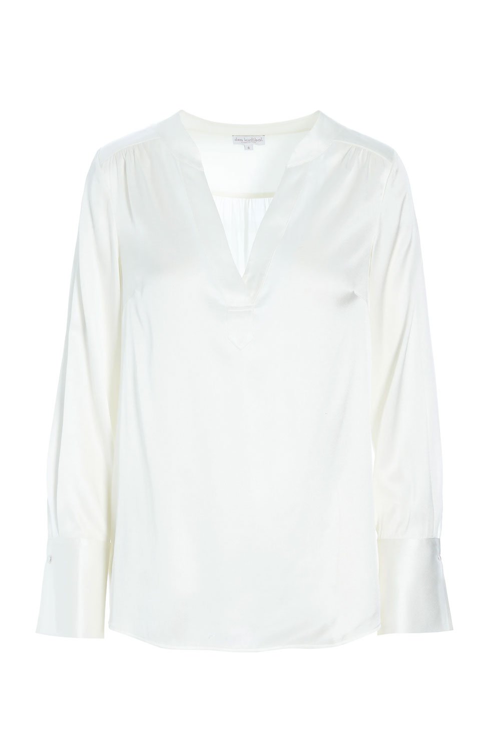 Sidenblus Jennifer offwhite v-ringad
