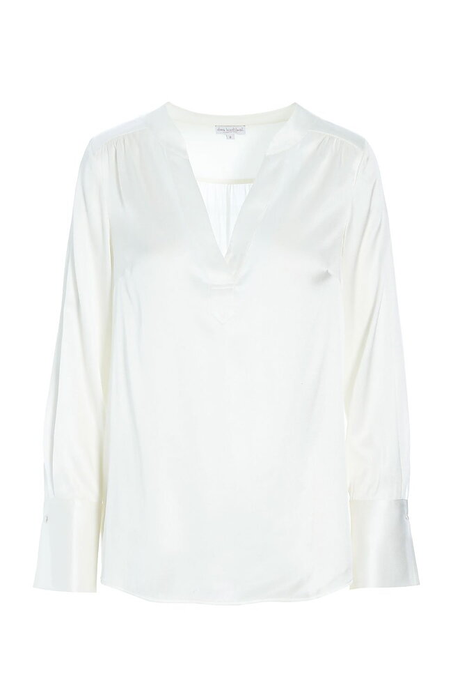 Sidenblus Jennifer offwhite v-ringad