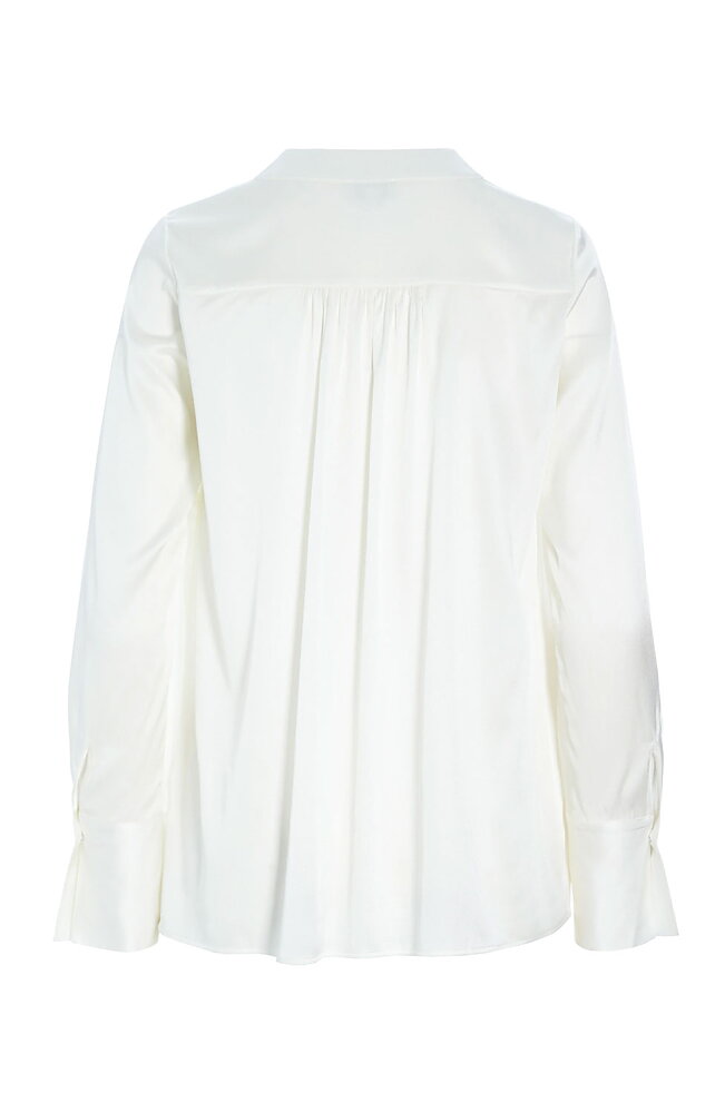 Sidenblus Jennifer offwhite v-ringad