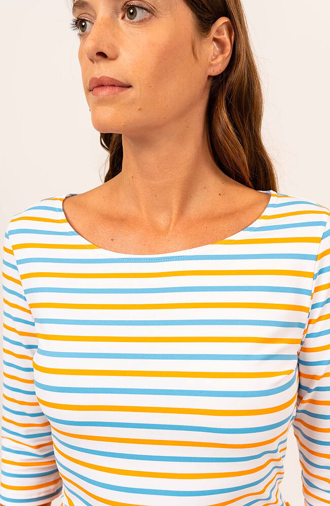 Topp Garde anti-UV orange/blå randig