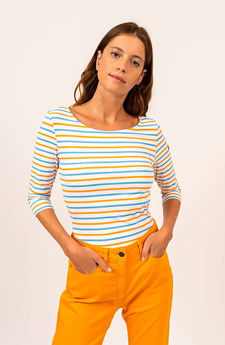 Topp Garde anti-UV orange/blå randig