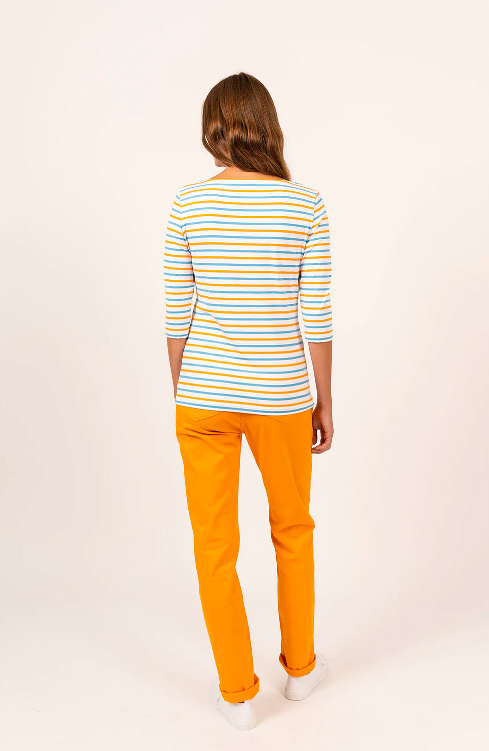 Topp Garde anti-UV orange/blå randig - 3