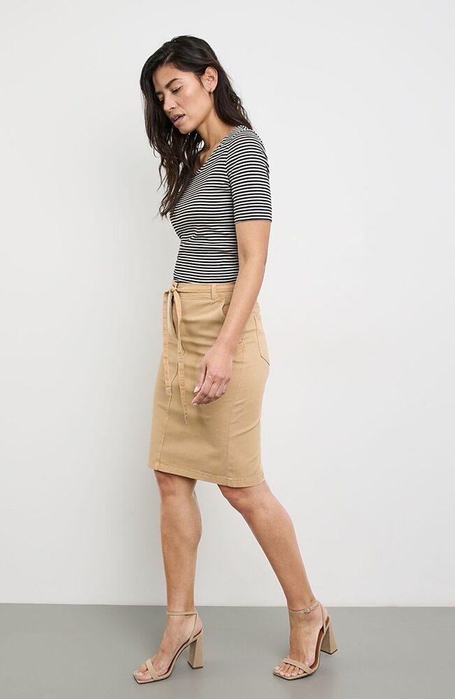 Kjol bomull/lyocell beige
