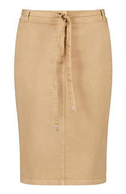 Kjol bomull/lyocell beige - 4