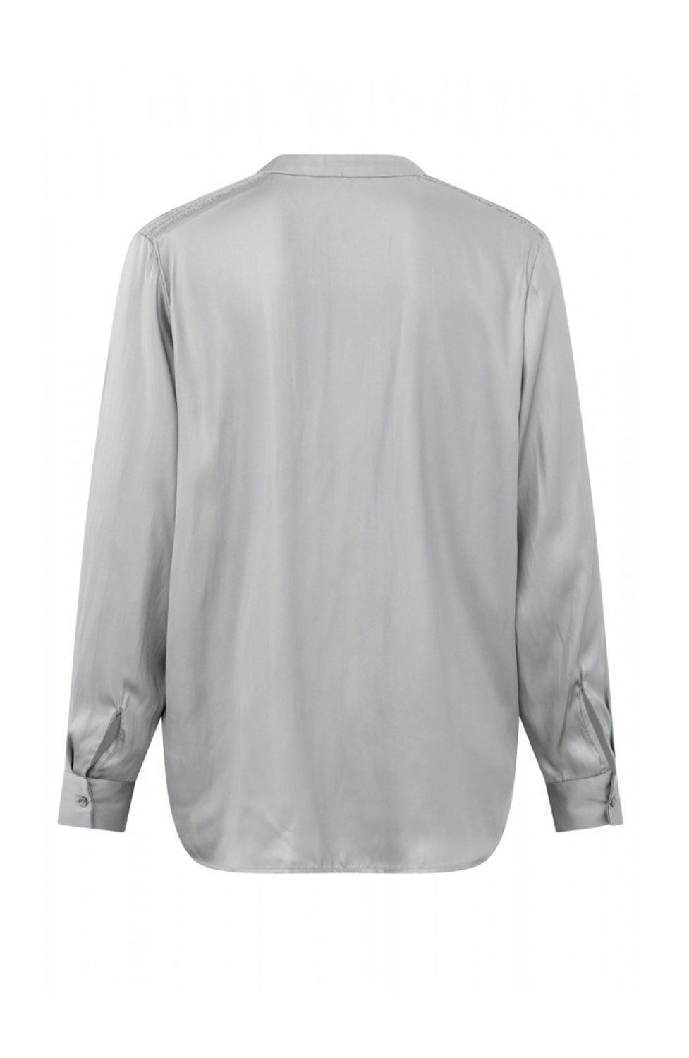 Blus grå satain v-ringad - 2