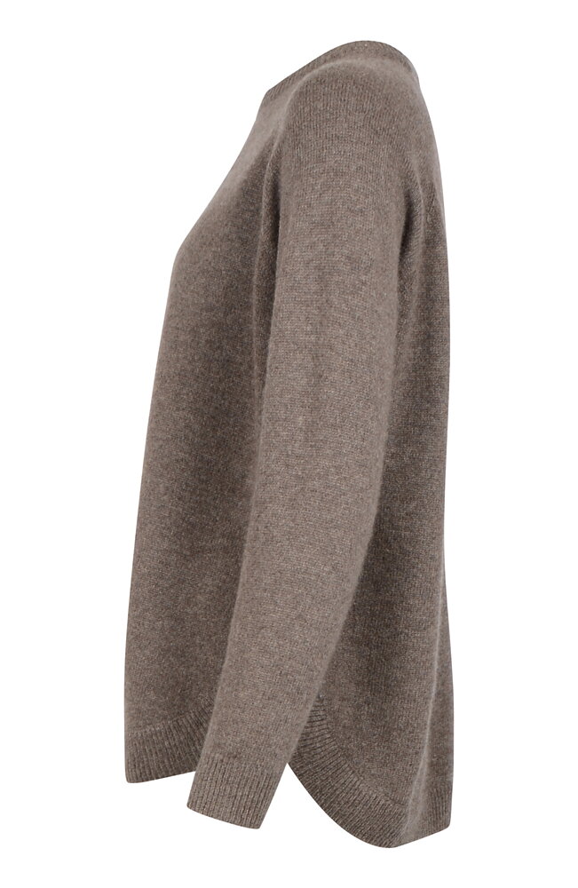 Kashmirjumper raglan curved brun