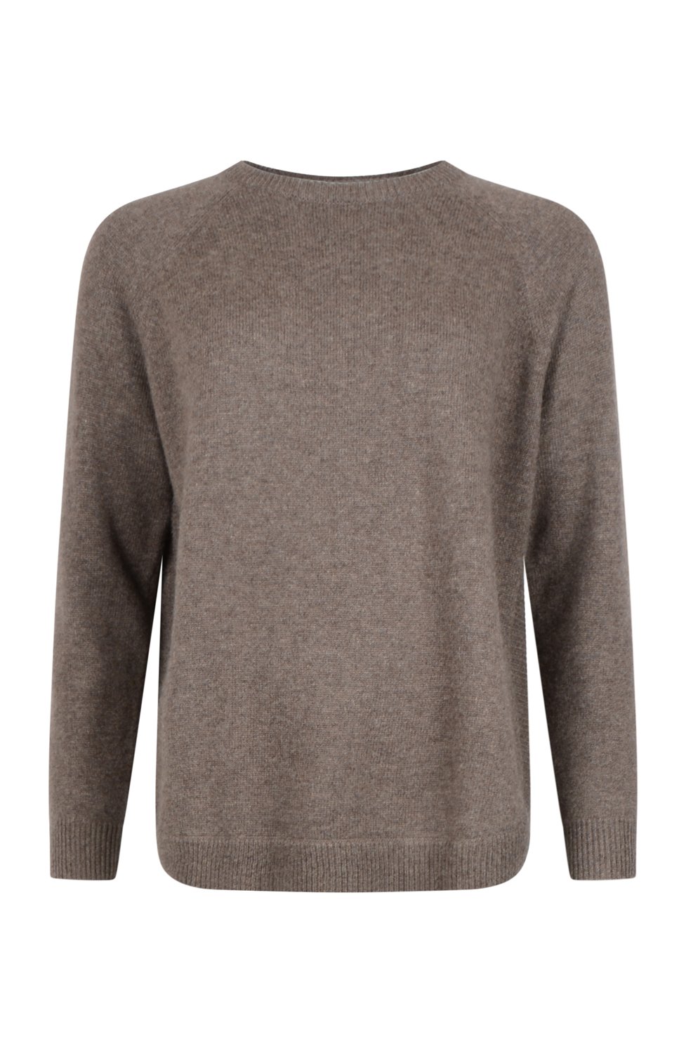 Kashmirjumper raglan curved brun