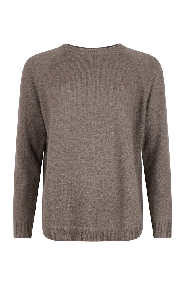 Kashmirjumper raglan curved brun