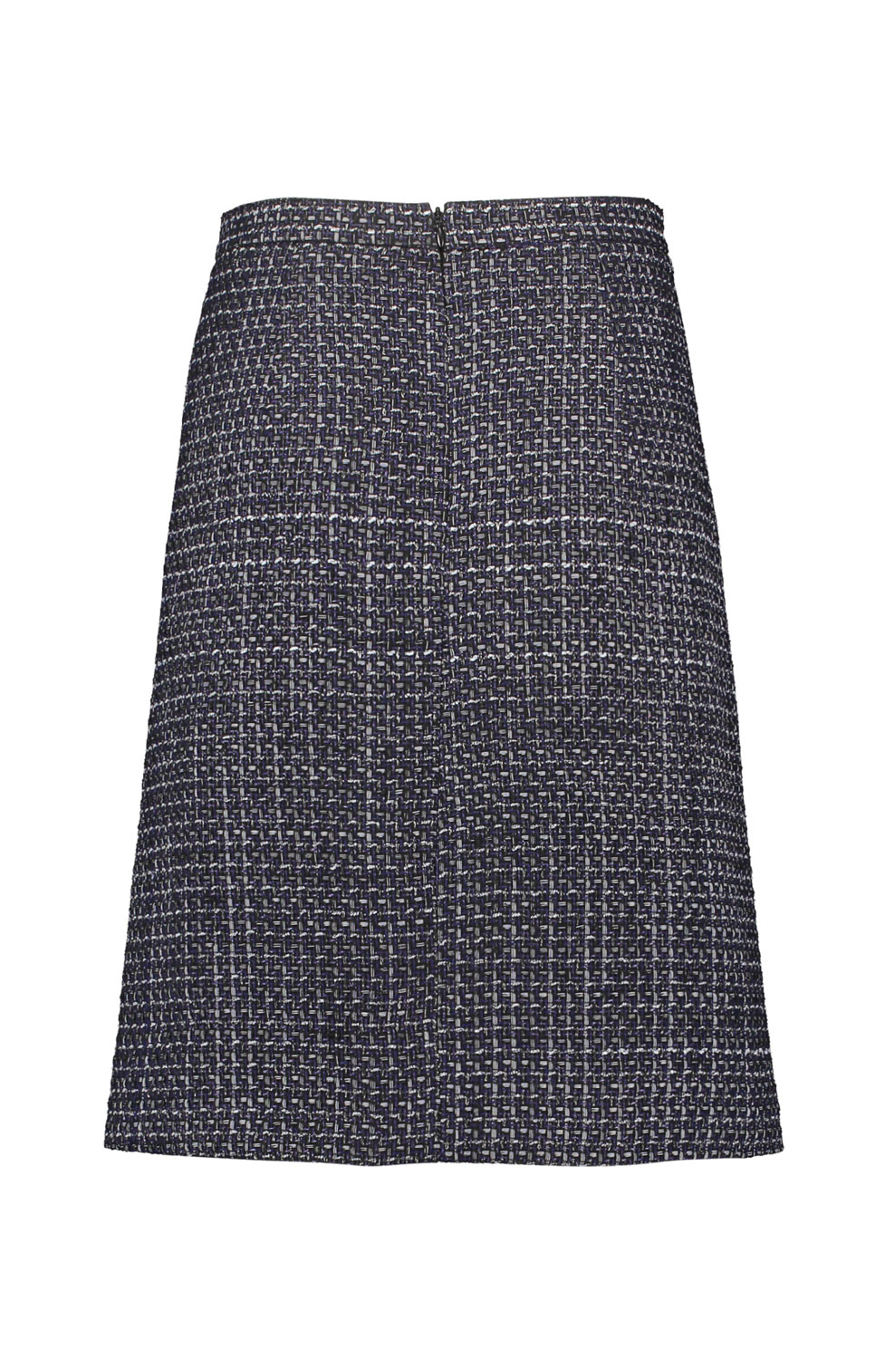 Kjol rak boucle blå/svart/lurex - 2