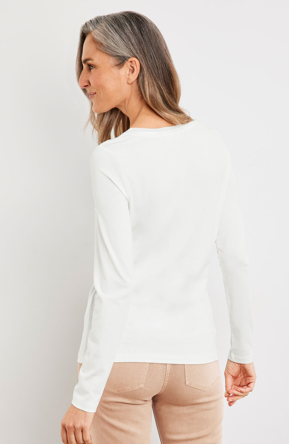 Bastopp lång ärm mesh i ringningen offwhite - 2
