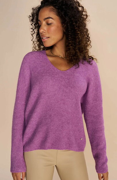 Jumper Thora v-ringad iris orchid
