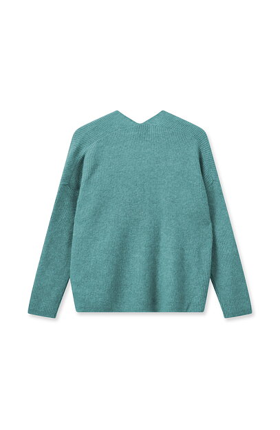 Jumper Thora v-ringad wasabi - 3