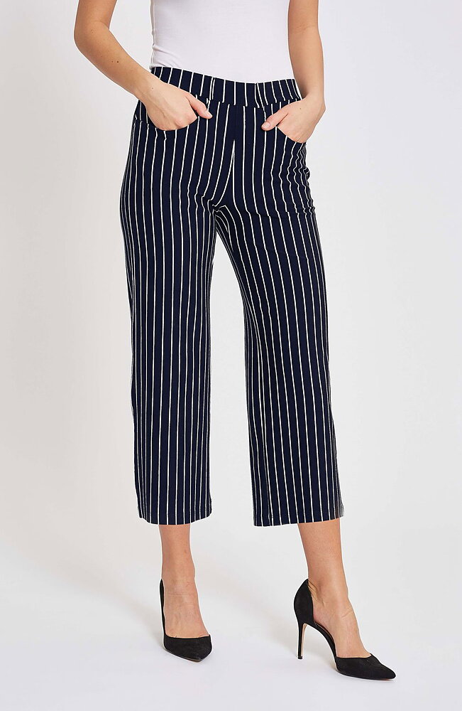 Mirakelbyxa Donna cropped blå/vit randig