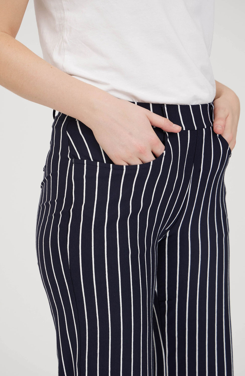 Mirakelbyxa Donna cropped blå/vit randig - 6