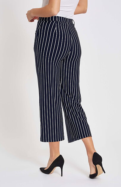 Mirakelbyxa Donna cropped blå/vit randig - 2
