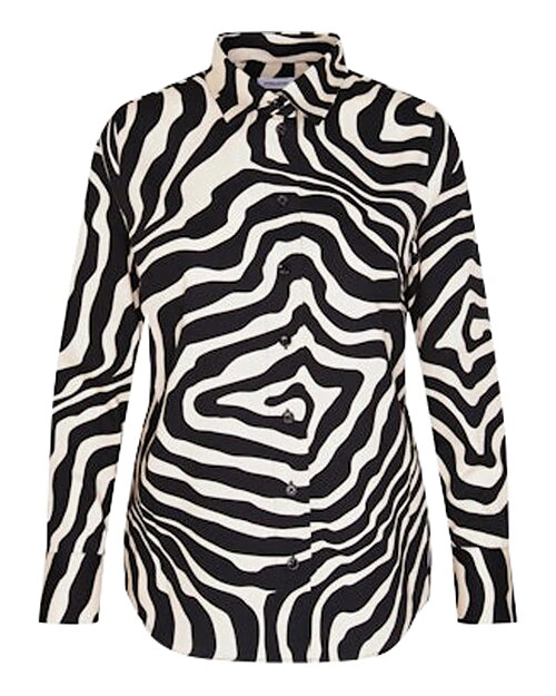Blus zebra mönstrad svart och sand