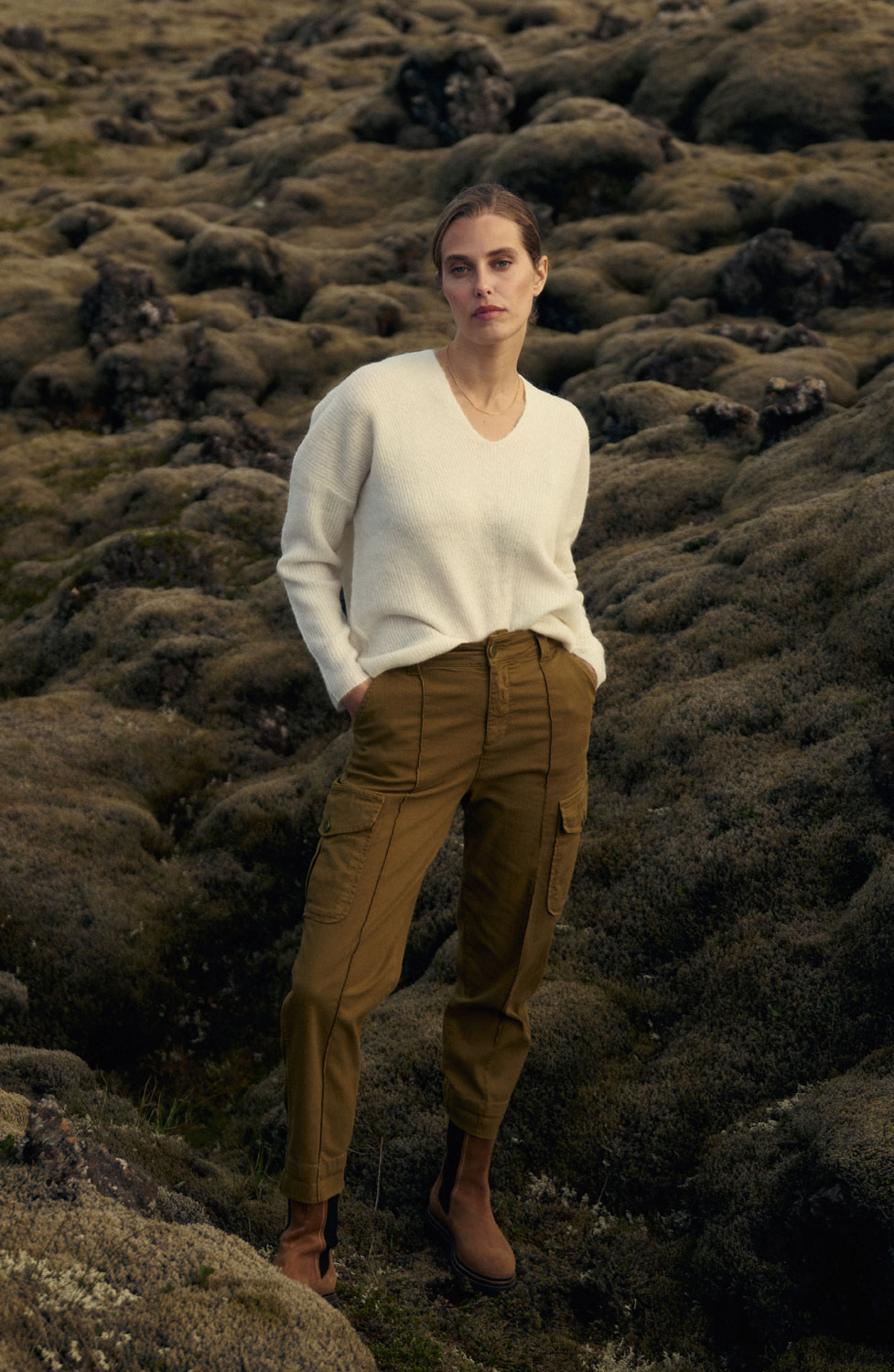 Jumper Thora v-ringad offwhite - 4