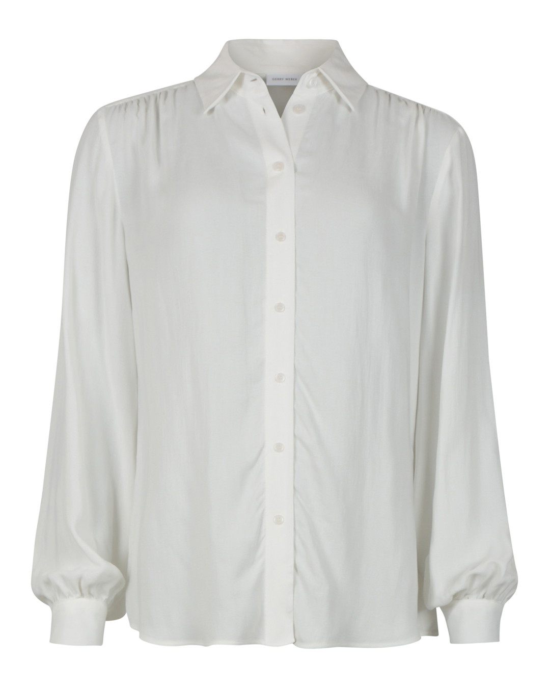 Blus viskos med krage offwhite