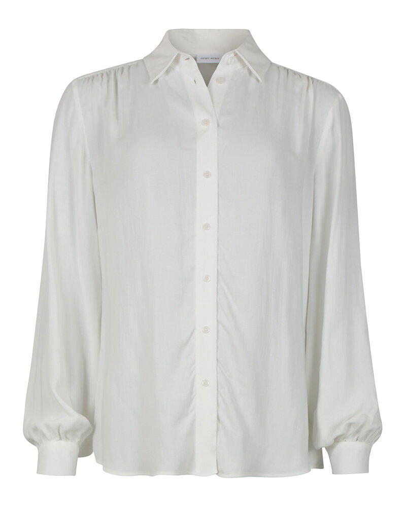 Blus viskos med krage offwhite