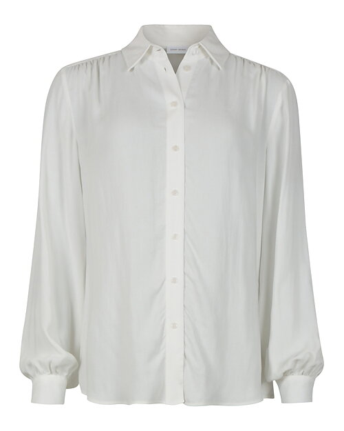 Blus viskos med krage offwhite