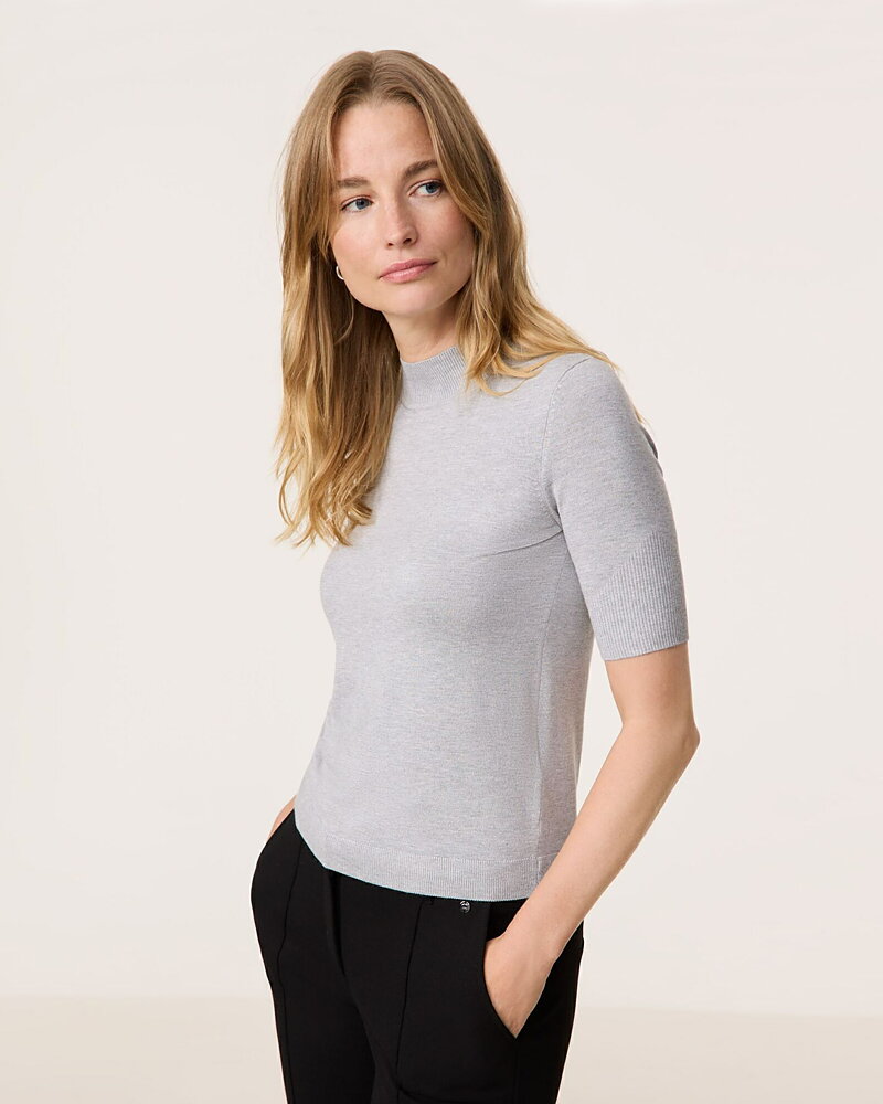 Jumper turtleneck kort ärm ljusgrå