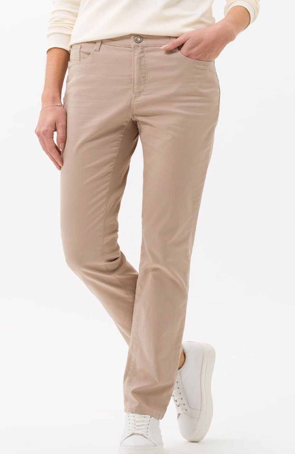 Bomullsjeans Mary ljus sand