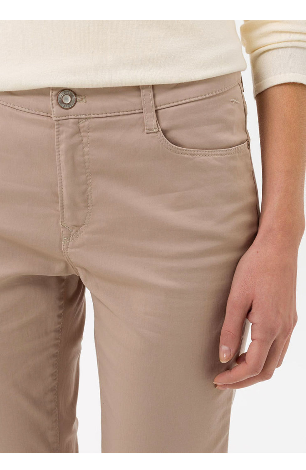 Bomullsjeans Mary ljus sand - 4