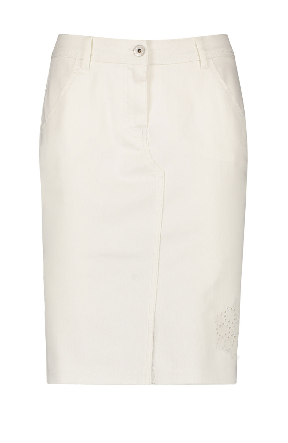 Jeanskjol blomma offwhite - 4