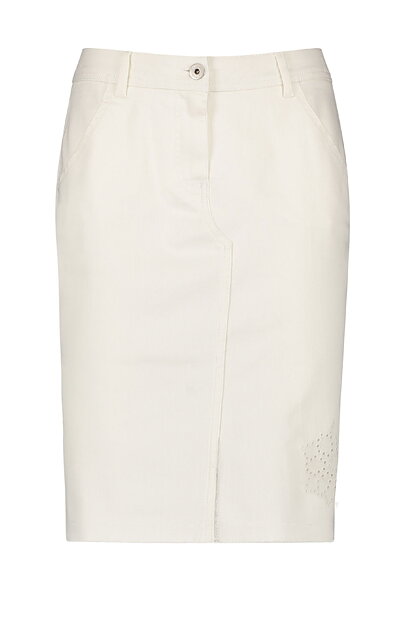 Jeanskjol blomma offwhite - 4