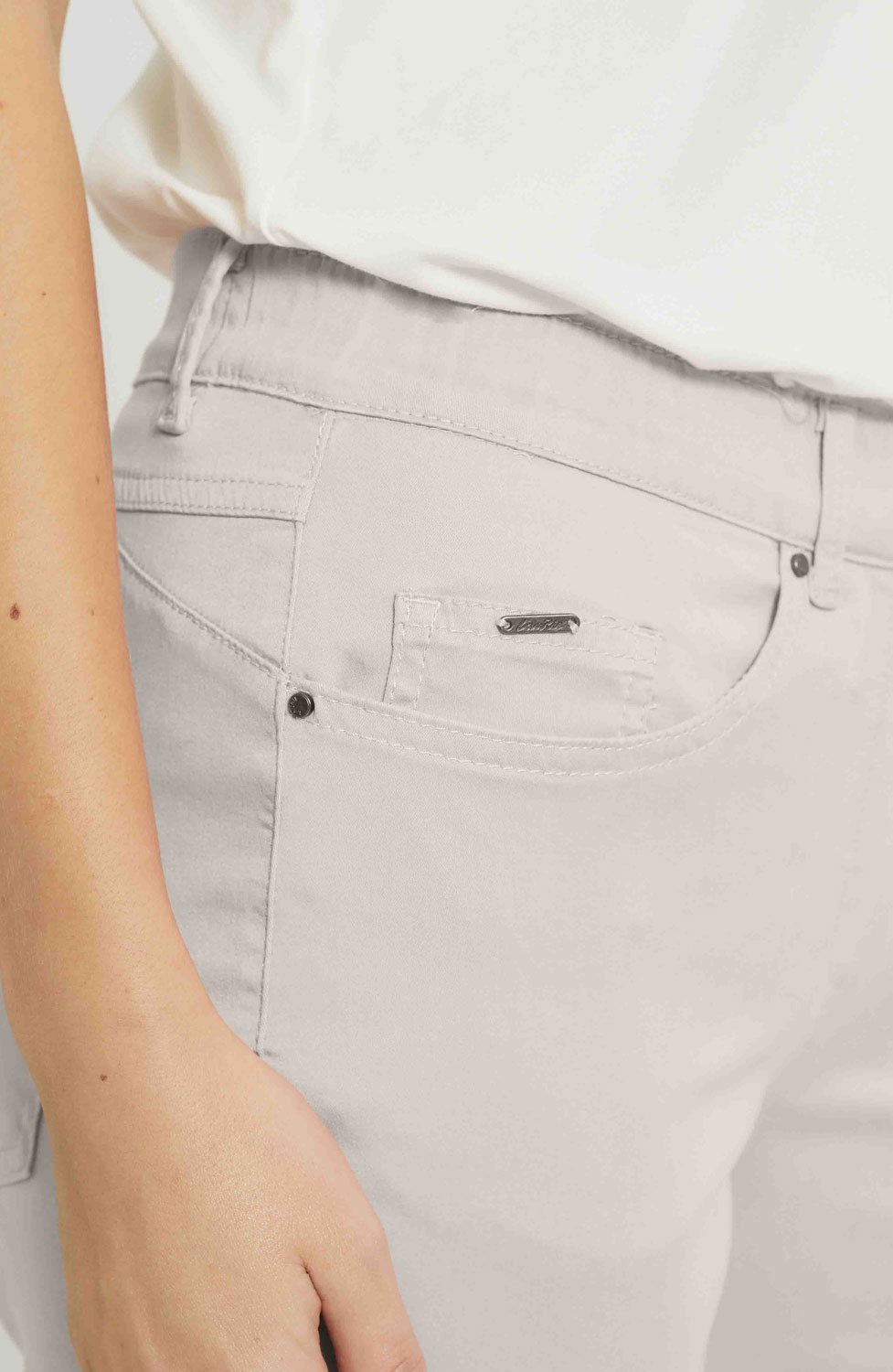 Mirakelbyxa Hannah regular cropped grey-sand - 3