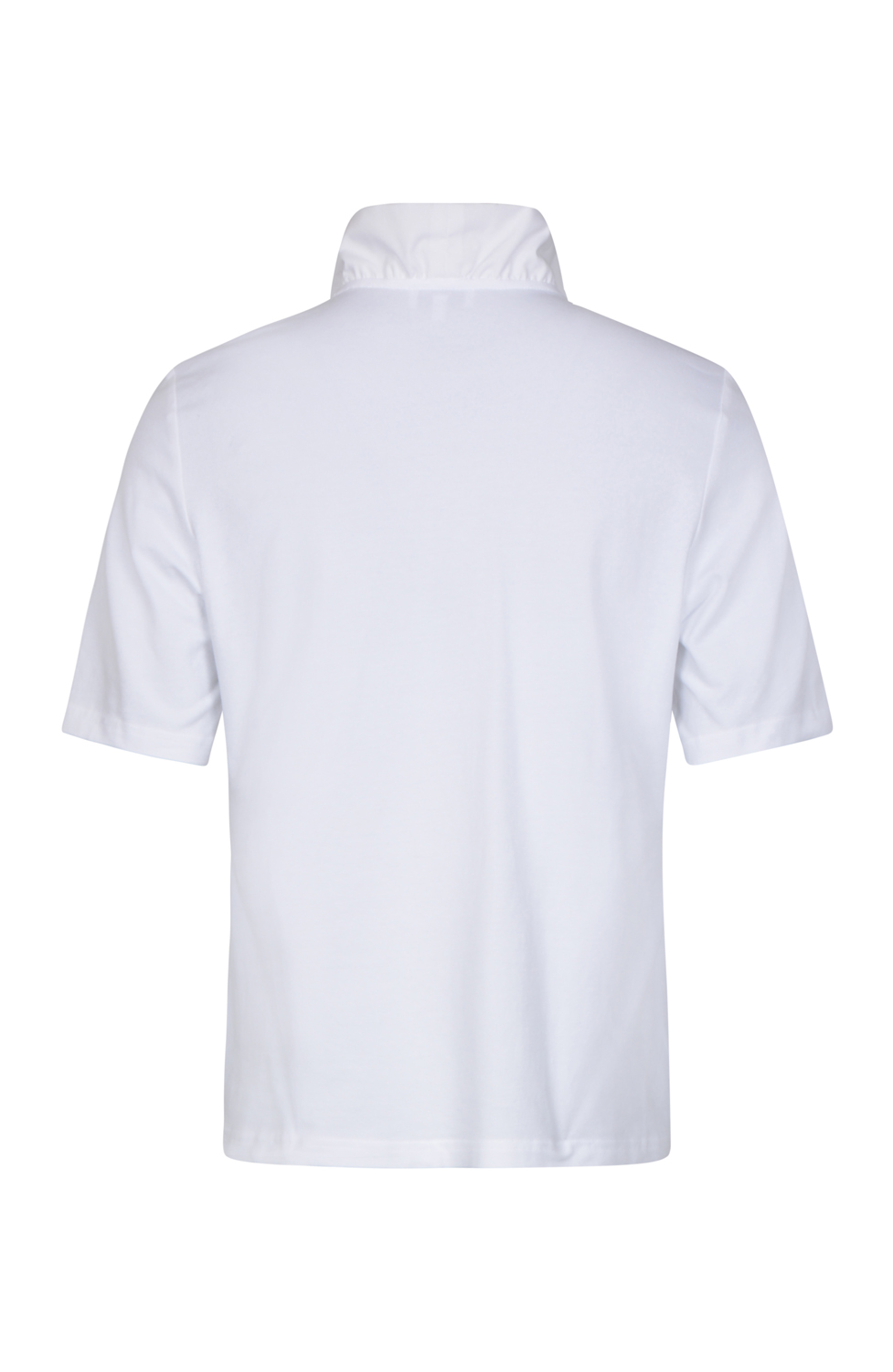 Jerseyblus kort ärm volangkrage vit - 3