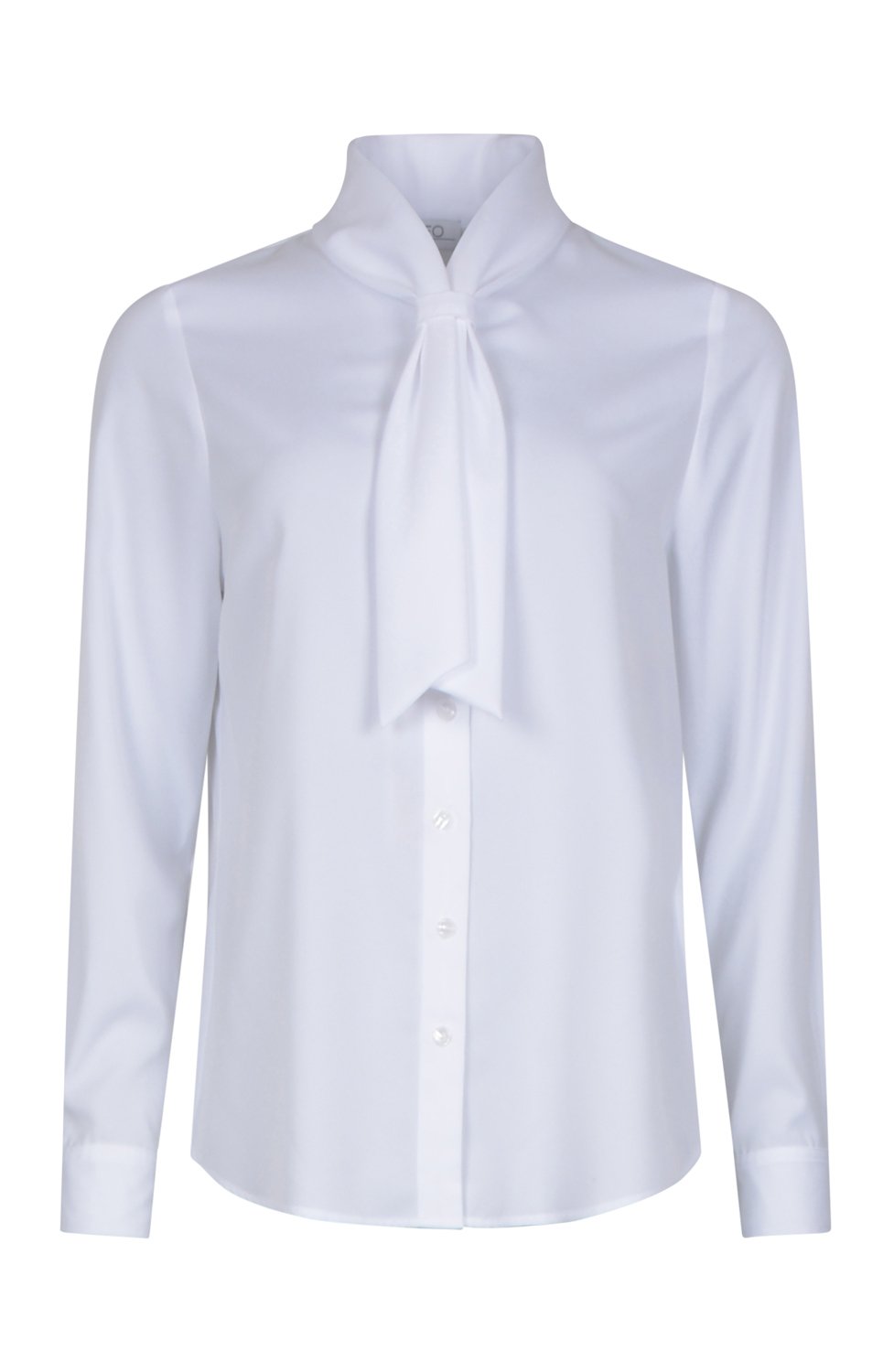 Blus vit med slipsknut