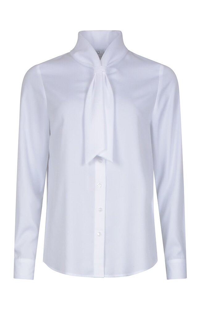  Blus vit med slipsknut