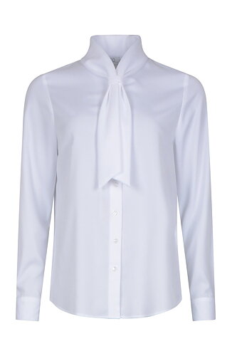Blus vit med slipsknut
