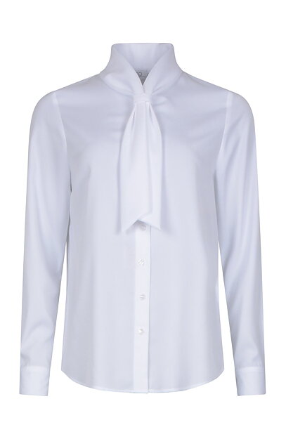  Blus vit med slipsknut