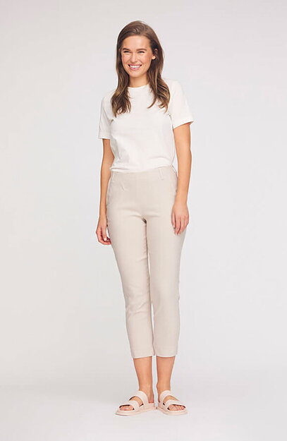 Mirakelbyxa Taylor regular cropped grey sand