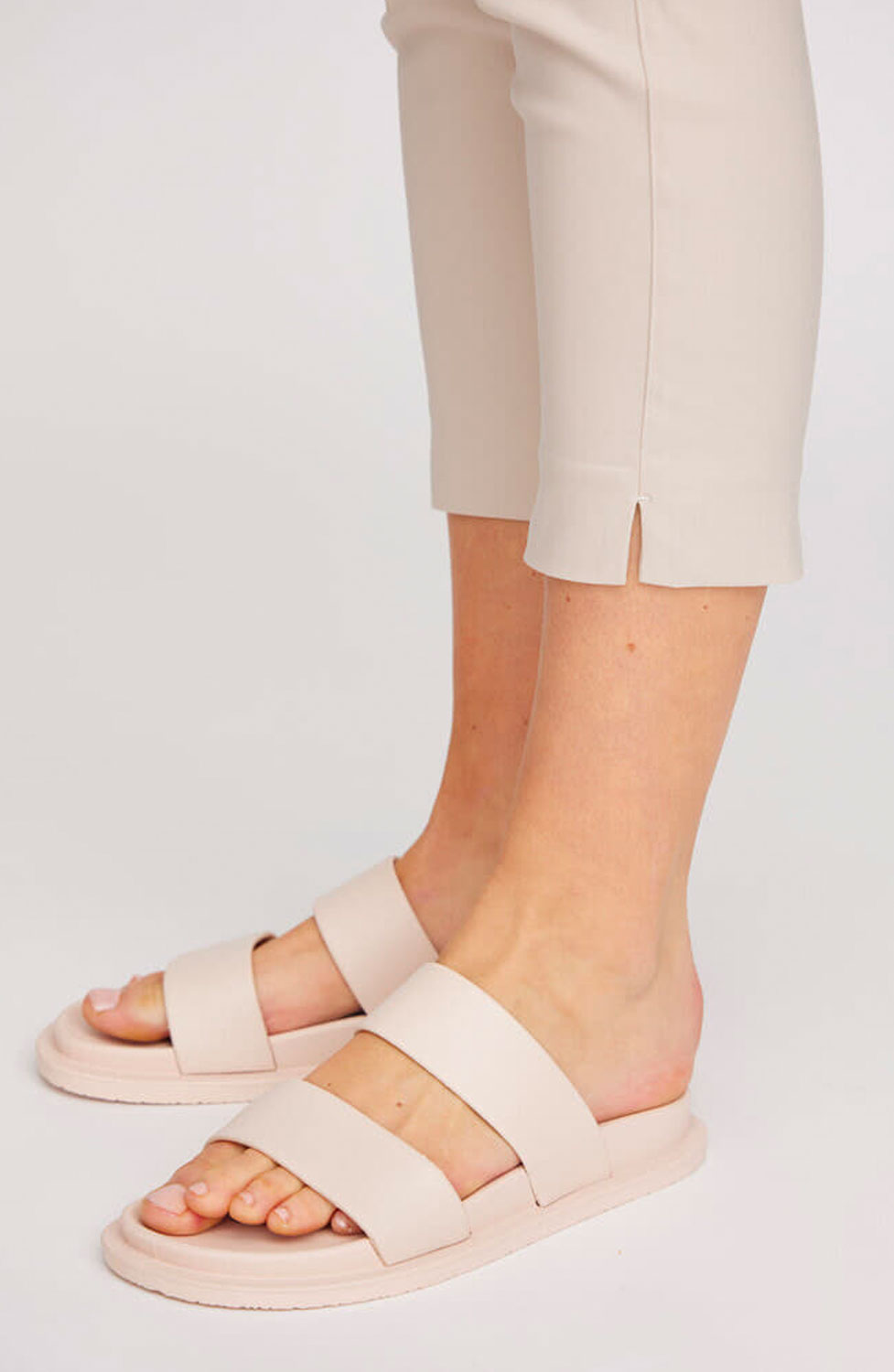 Mirakelbyxa Taylor regular cropped grey sand - 4