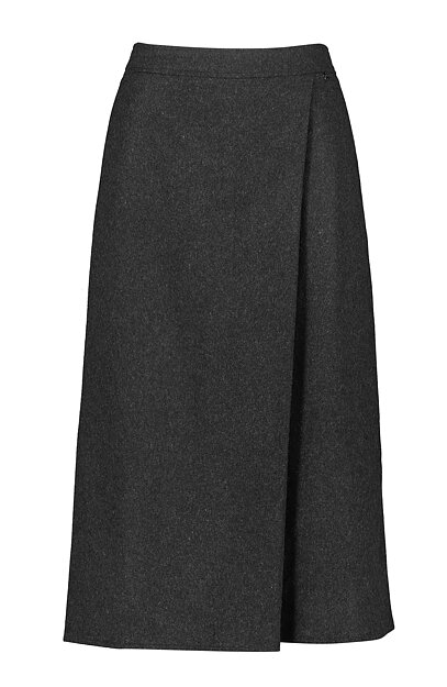 Kjol klockad veck fram mörkgrå