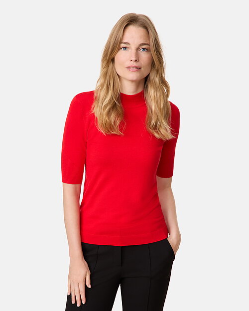 Jumper turtleneck kort ärm röd