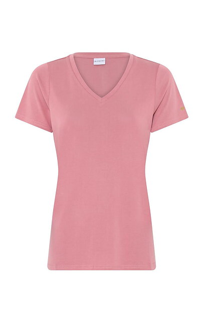 Topp Nina v-ringad kort ärm gammelrosa