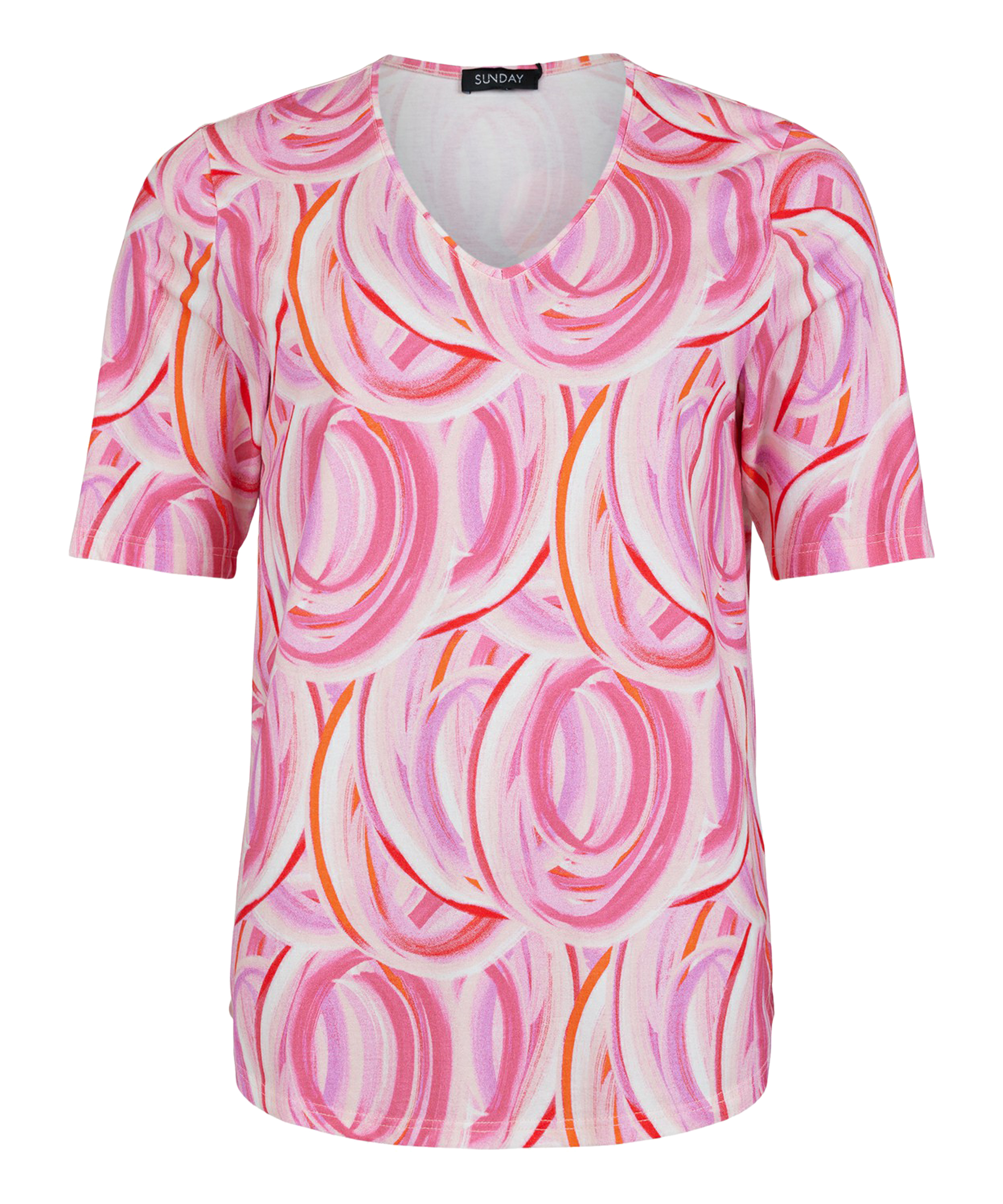 Topp v-ringad rosa/orange/vit mönstrad - 2