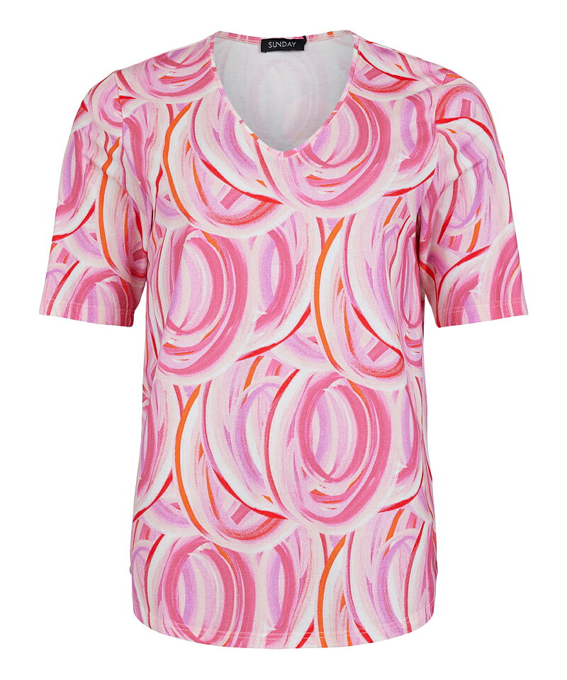 Topp v-ringad rosa/orange/vit mönstrad