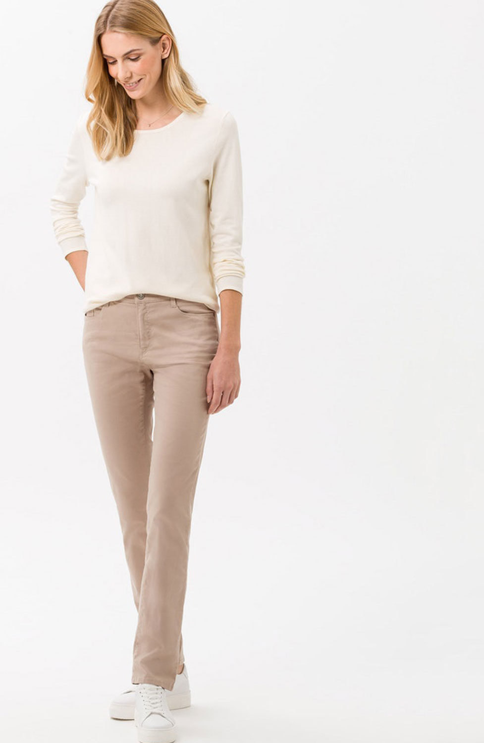 Bomullsjeans Carola beige - 3