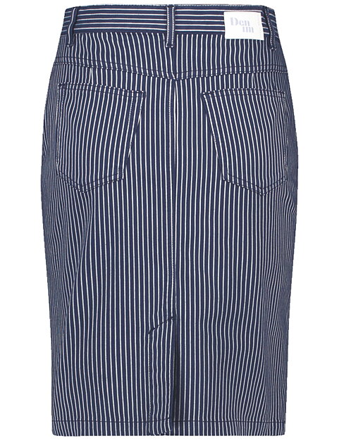 Jeanskjol marinblå med offwhite ränder - 6