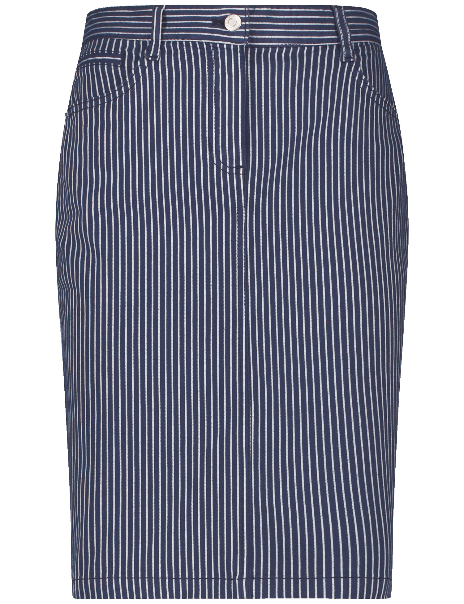 Jeanskjol marinblå med offwhite ränder - 5