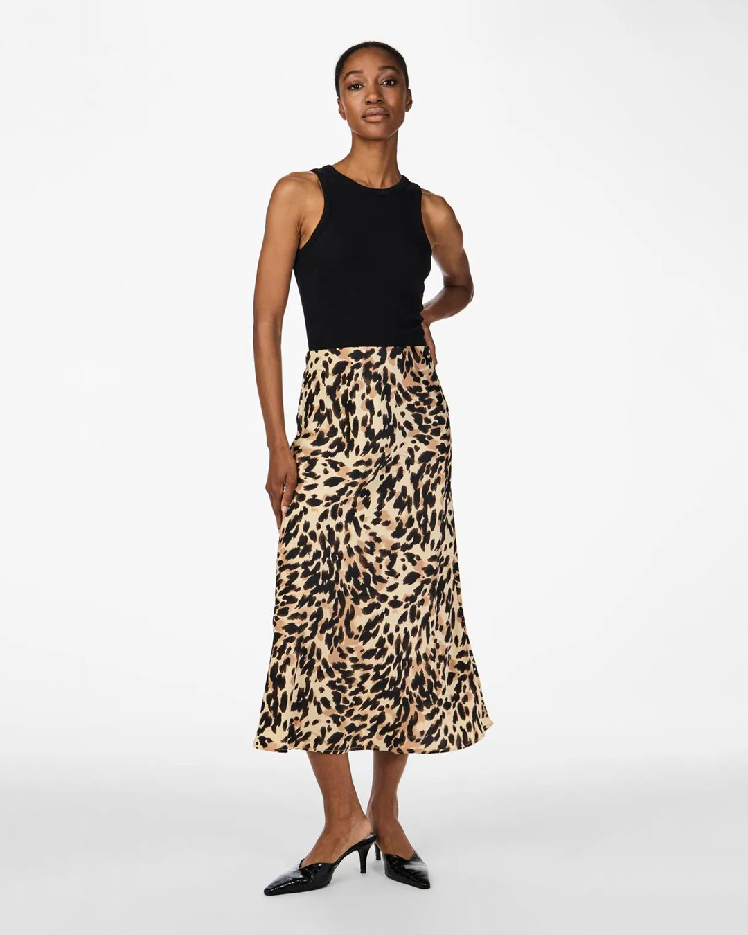 Kjol Yaspella midi leopard