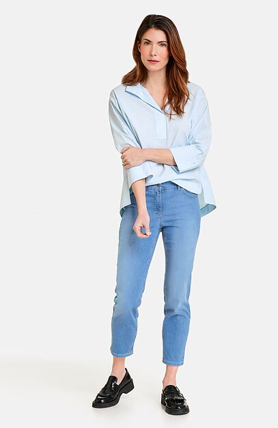 Jeans Best4me cropped mellanljus denim