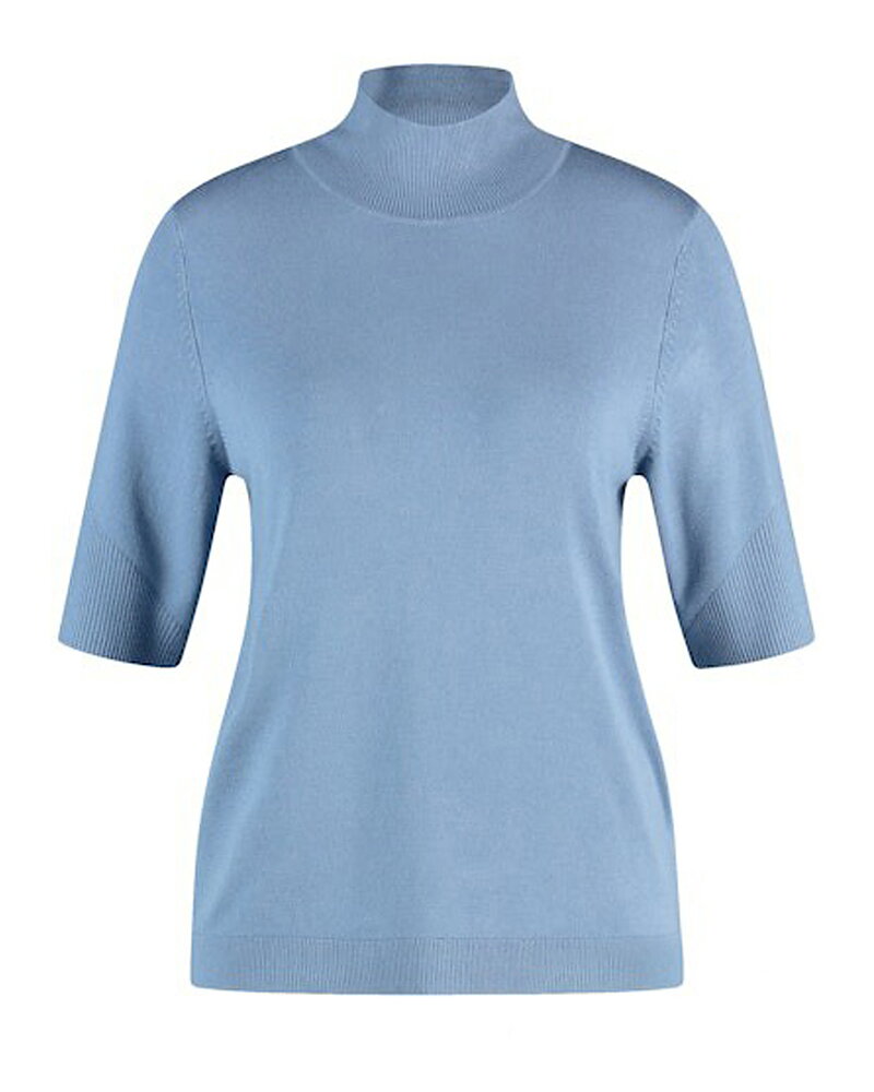 Jumper turtleneck kort ärm duvblå